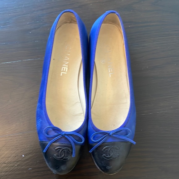 Chanel black/blue ballerina flats - Picture 1 of 6